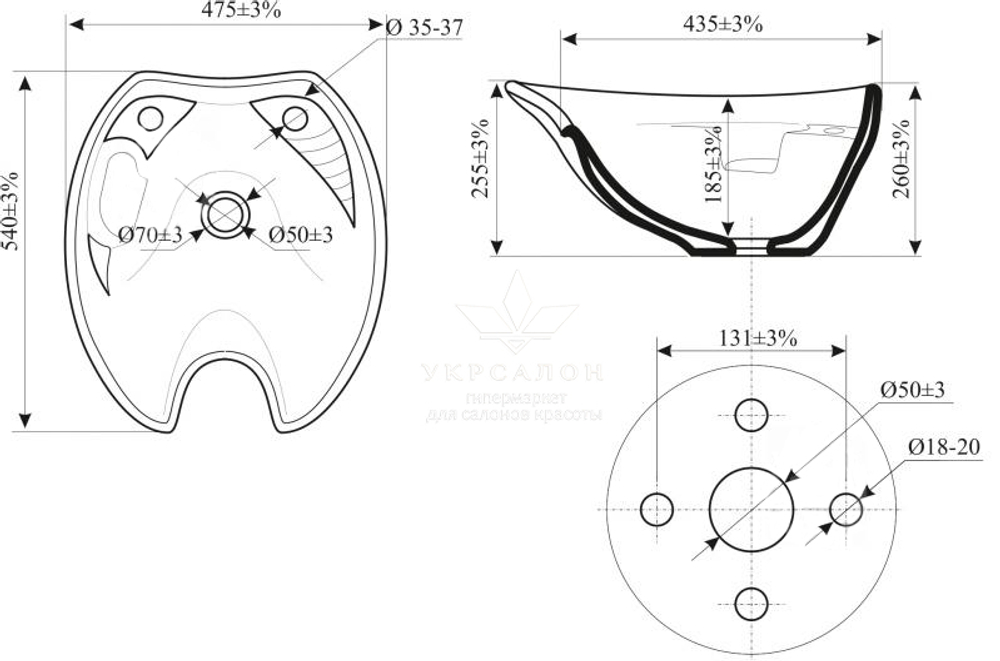 Керамічна раковина Гарсон для перукарської мийки