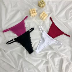 Стрінги на тонкій резинці з кільцями