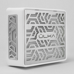 Вытяжка для маникюра настольная Ulka Pemium с фильтром, цвет белый (сетка металлик)