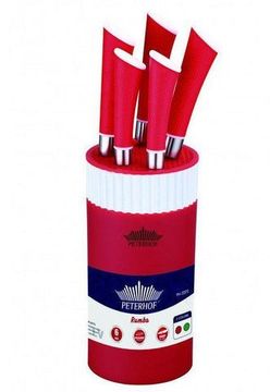 Набір ножів Peterhof PH 22373 red (6 попер.)
