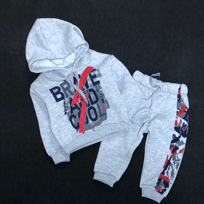 Костюм 2в1: батник, штани "Brave and cool", трьохнитка з начосом ТМ "Trio"