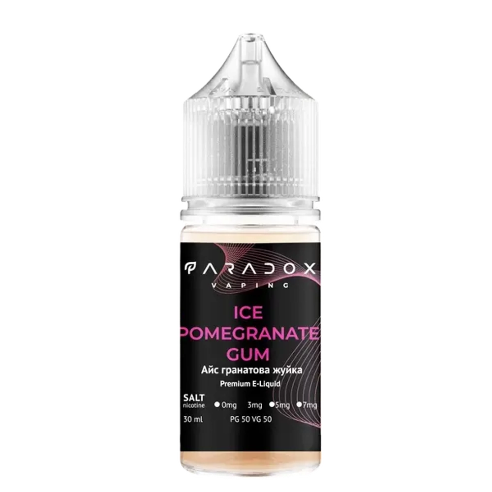 Сольова Рідина Paradox Ice Pomegranate Gum 30мл (Парадокс Лід Гранат Жуйка) 30mg |50mg