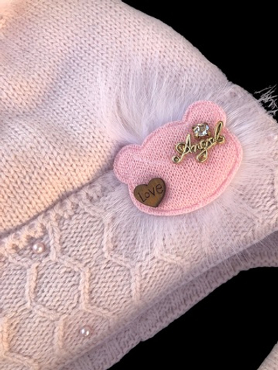 Шапочка із снудом, вовна, акрил ТМ "Ambra" (р. 46-48)