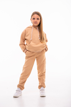 Дитячий спортивний утеплений костюм Kindamor Warm Autumn Beige для дівчинки, фліс бежевий