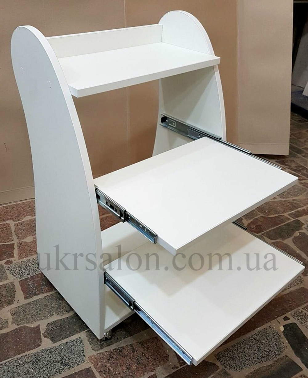 Косметологическая тележка с выдвижными полочками