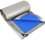 Тент 4х6 от дождя и снега, затеняющий 180г./м2 (серый/синий) тарпаулиновый. Усиленные края.