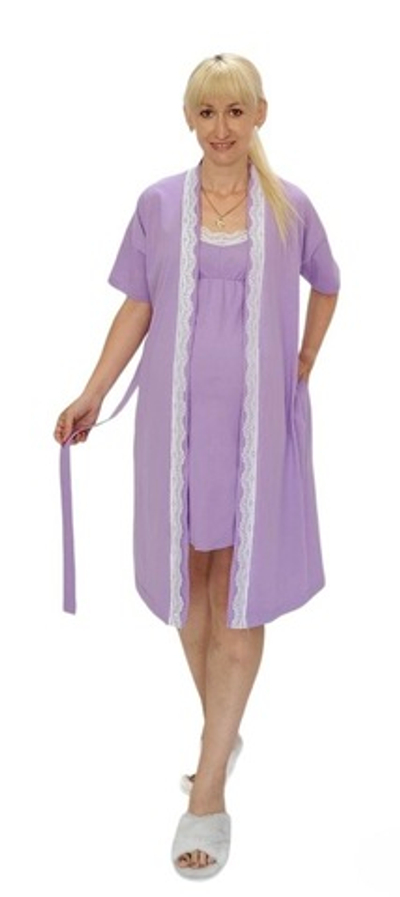 Комплект 2в1, для вагітних і годуючих мам, бавовна: халат, сорочка "Чарівність", бавовна, ТМ "Trico"