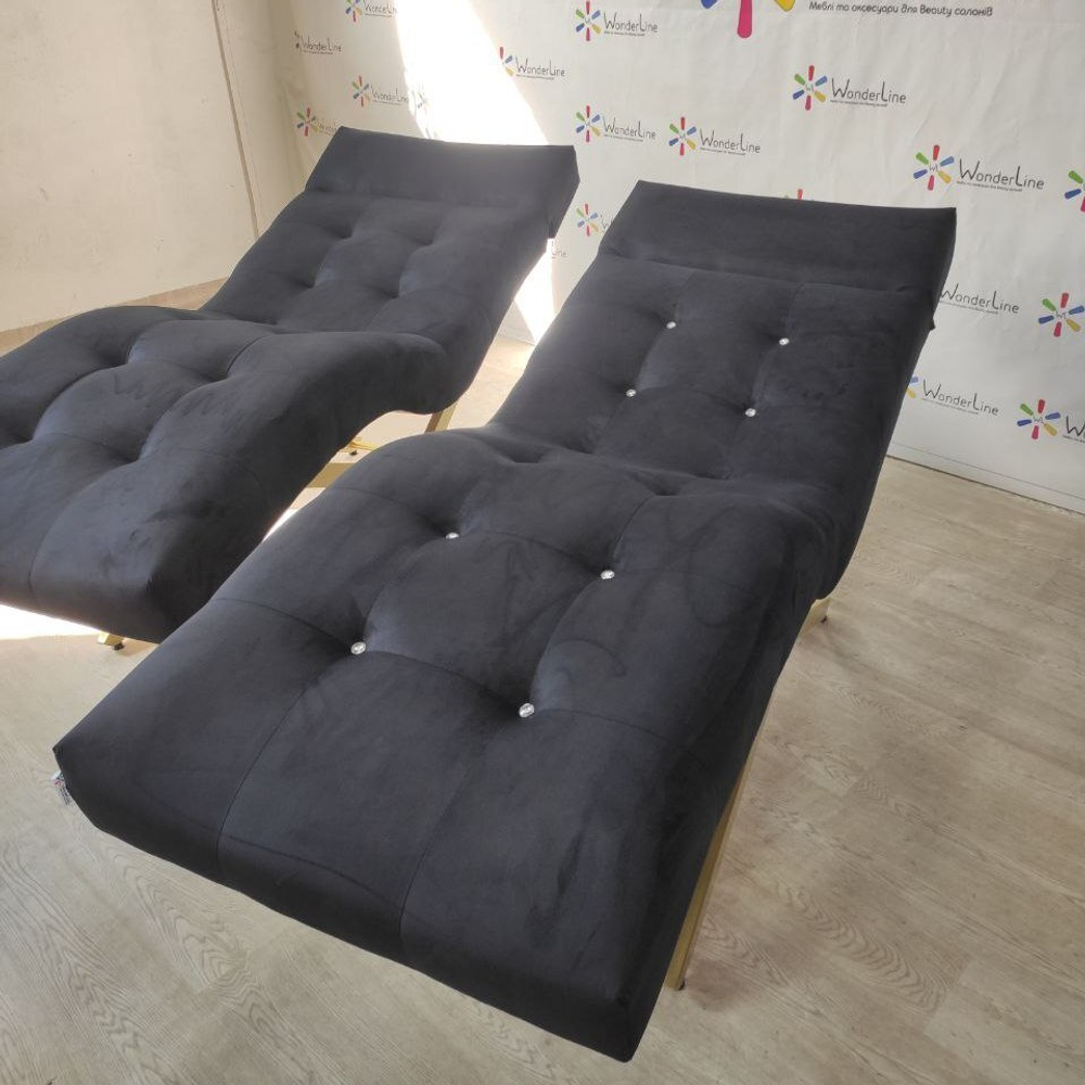 Анатомічна кушетка Tertio Gold зі стразами для лашмейкерів та бровістів