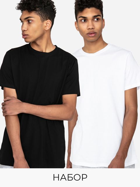 Набір з 2-х чоловічих футболок (чорна, біла) Love&Live, знижка 15%