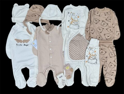 Гарний набір одягу для новонародженого малюка, якісний одяг для немовлят, літо, теплий демісезон (весна, осінь), зріст 56 см, бавовна