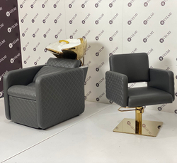Комплект парикмахерской мебели Polo Premium Lux Gold на квадрате