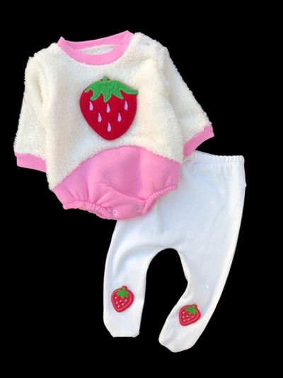 Костюм 2в1, махра, бавовна, трьохнитка з начосом: боді, напівкомбінезон "Cocomell"