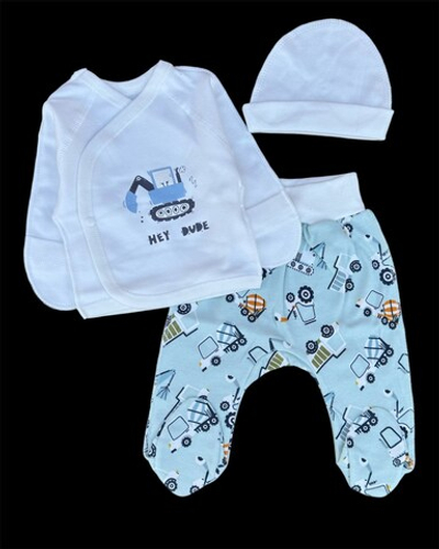 Комплект 3в1: льоля, повзунки, шапочка "Принт", інтерлок ТМ “Happy ТoТ” (56 см)