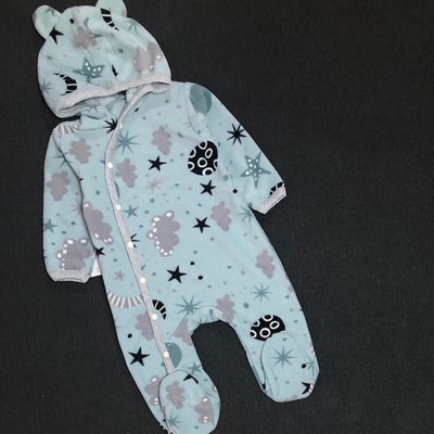 Комбінезон (ромпер) з капюшоном, "Сяйво", фліс ТМ "Happy TOT" (56 см)