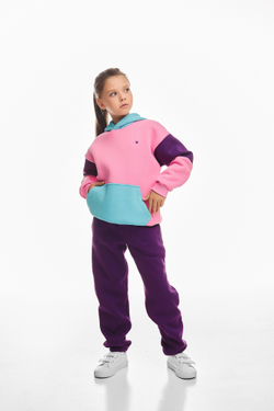 Детский спортивный утепленный костюм Kindamor Snug Princess Purple/Pink, флис для девочки