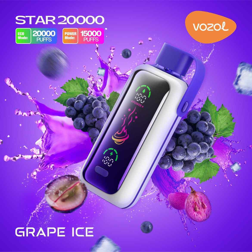 Vozol Star 20000 - Grape ice (5%nic)