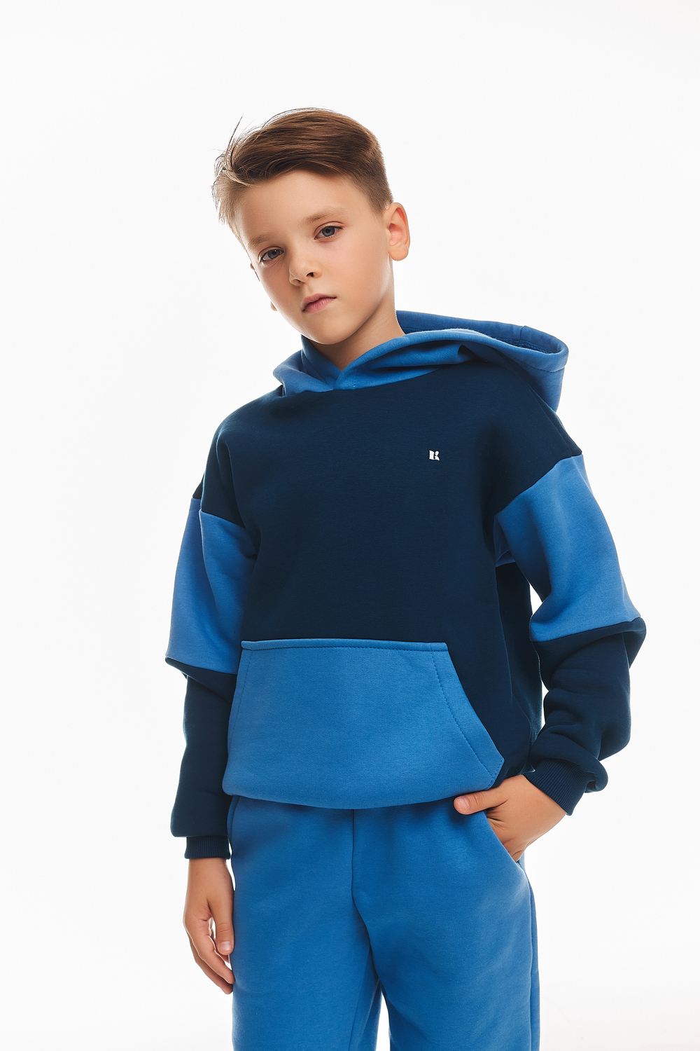 Детский спортивный утепленный костюм Kindamor Cozy Champion Blue/Dark Blue, флис для мальчика