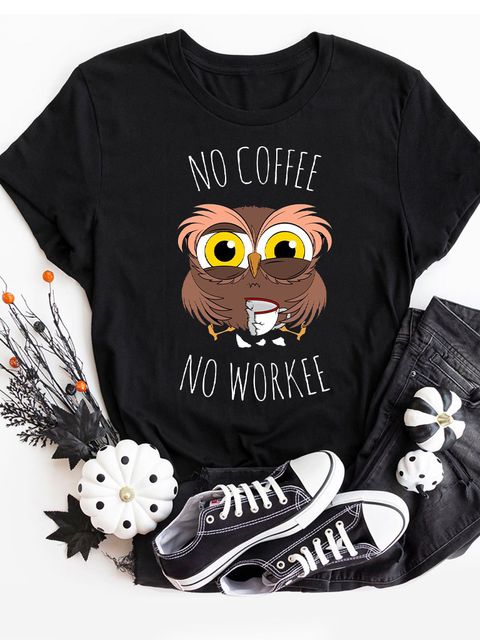 Футболка жіноча чорна No work without coffee Love&Live