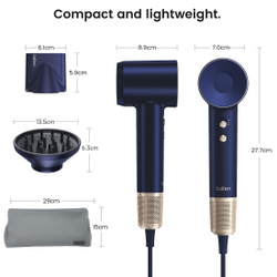 Комплект фен Laifen Swift Premium профессиональный с сумкой, 2 насадки, синий