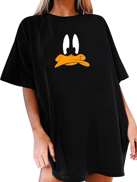 Платье-футболка черное с удлиненным рукавом Daffy Duck Love&Live фото 1