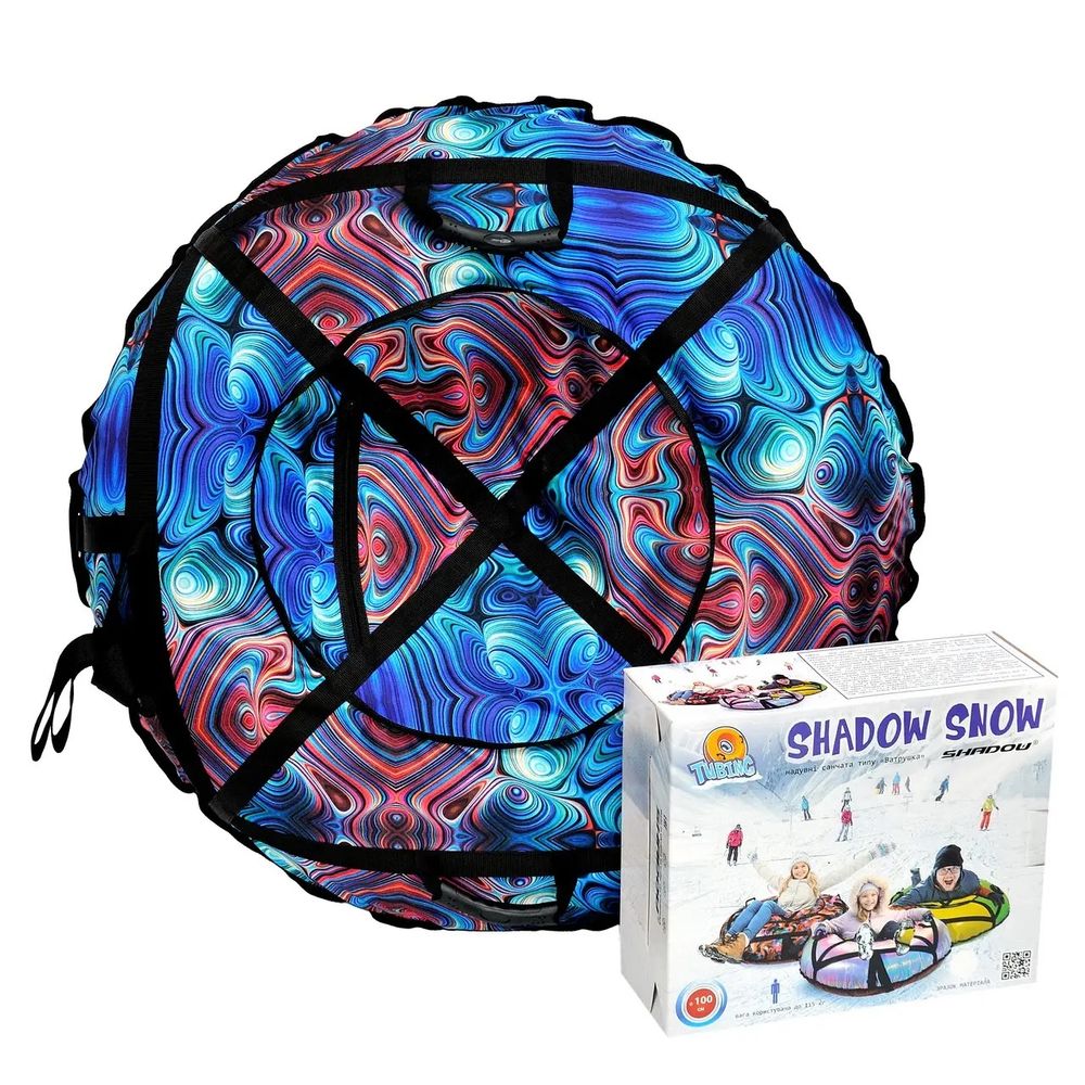 Надувные санки-ватрушки "Калейдоскоп" диаметр 100 см. (Оксфорд, ПВХ)