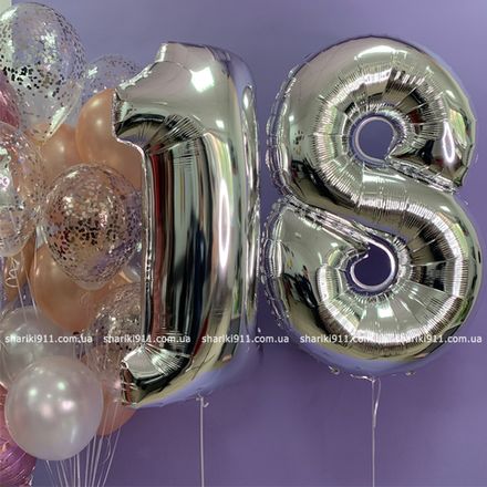 Шары на день рождения с цифрами для девушки