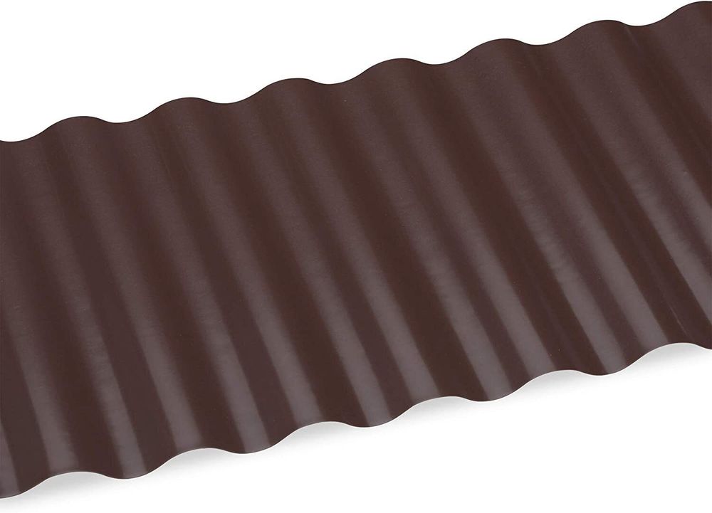 Бордюрная лента садовая, волнистая, 20см х 9м коричневая