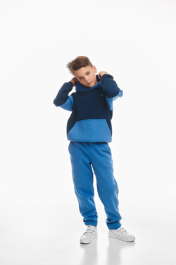 Детский спортивный утепленный костюм Kindamor Cozy Champion Blue/Dark Blue, флис для мальчика