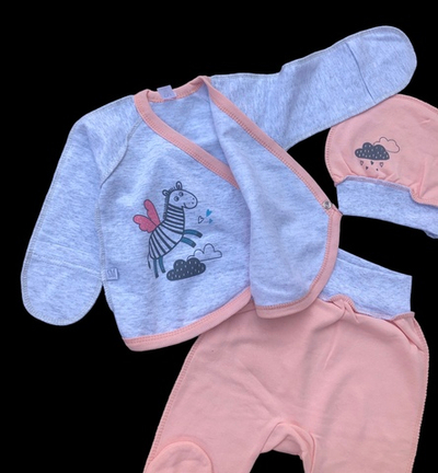 Комплект 3в1: льоля, повзунки, шапочка "Зебра", футер ТМ "Sweet Mario" (62 см)