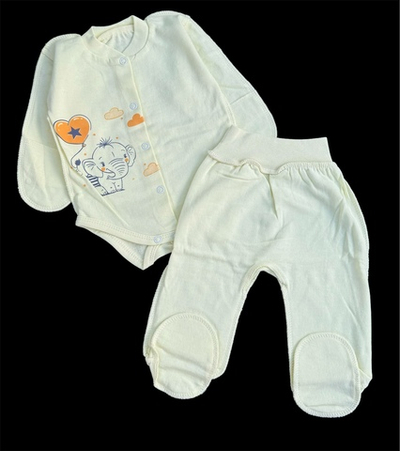 Комплект 2в1: боді з довгим рукавом, повзуни "Слоник", футер ТМ "All" (56 см)