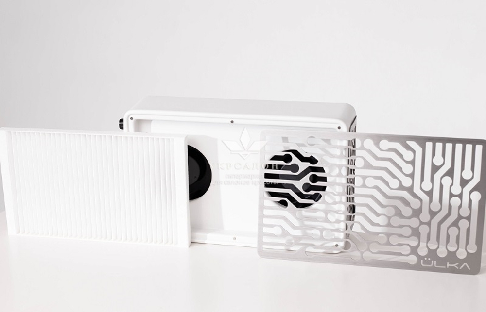 Вытяжка для маникюра настольная Ulka Nano, цвет белый (сетка металлик)