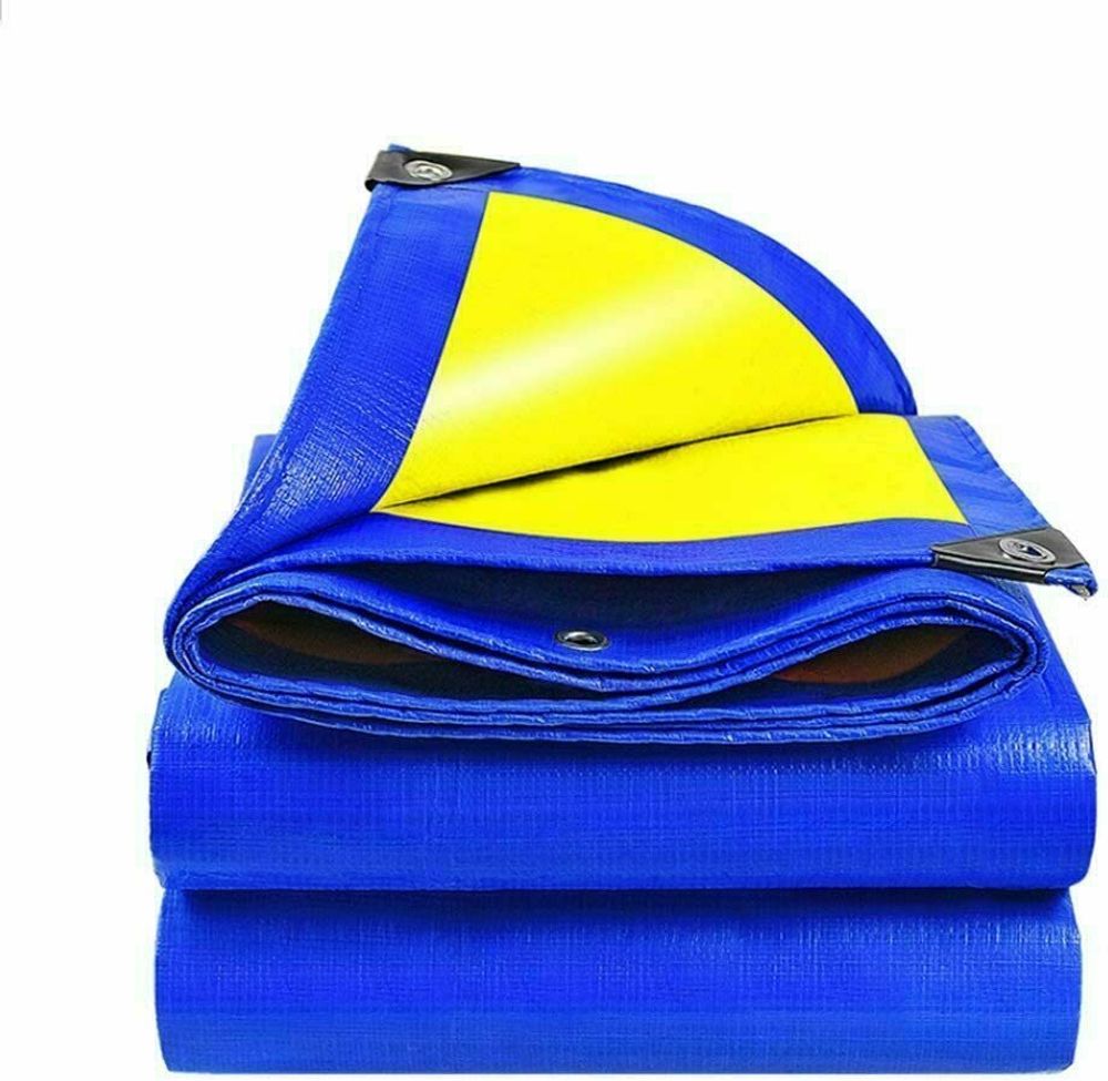 Тент 4х6м. Желто-синий. "Патриот". Плотность 90г\м2. От дождя, снега для тени. Усиленный край