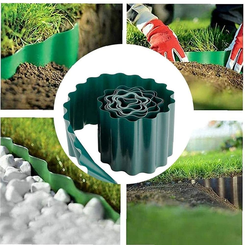 Бордюрная лента садовая, волнистая, 20см х 9м зеленая