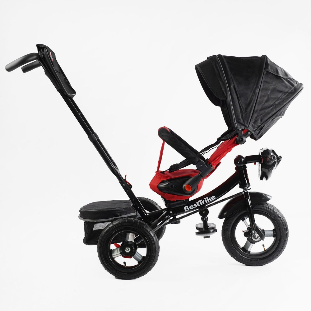 Дитячий триколісний велосипед Best Trike 6088 F надувні/фара, з USB, пультом, батьківською ручкою