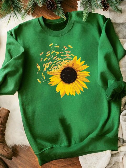Свитшот женский зеленый Flying sunflower-2 Love&Live фото 1