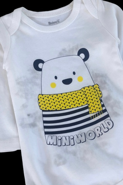 Костюм 3в1: боді з довгим рукавом, штани, шапочка, бавовна ТМ "MiniWorld"