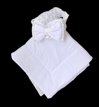 Конверт-ковдра з бантом, велюр, бавовна, силікон, 80*80 см, ТМ "Angel"