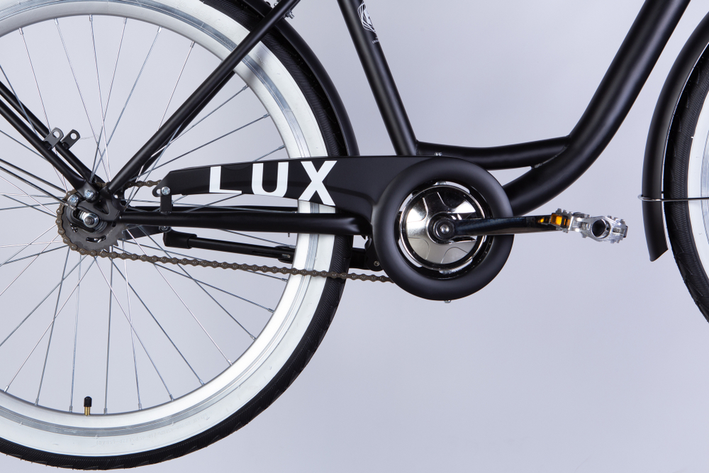 Велосипед городской 26 дюймов Dorozhnik Lux Velosteel 2025 с корзиной и багажником, рама 17"
