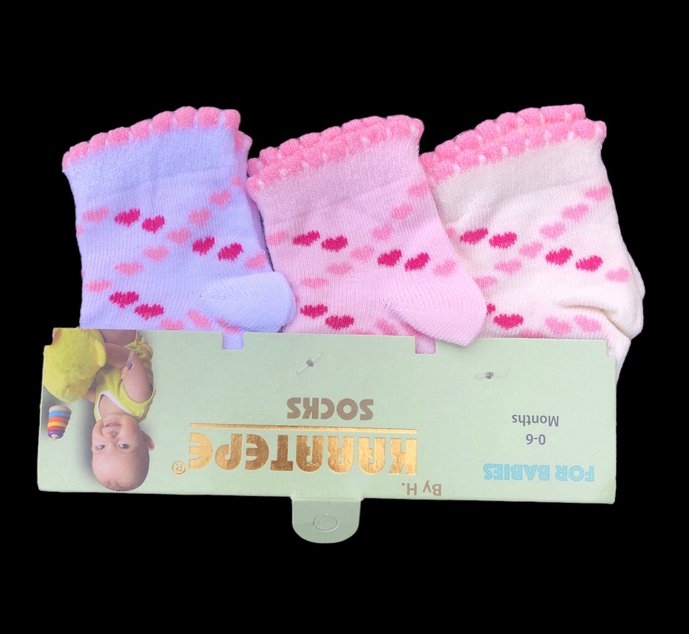 Шкарпетки "Сердечки", котон ТМ "Karatepe socks" (0-6 міс)