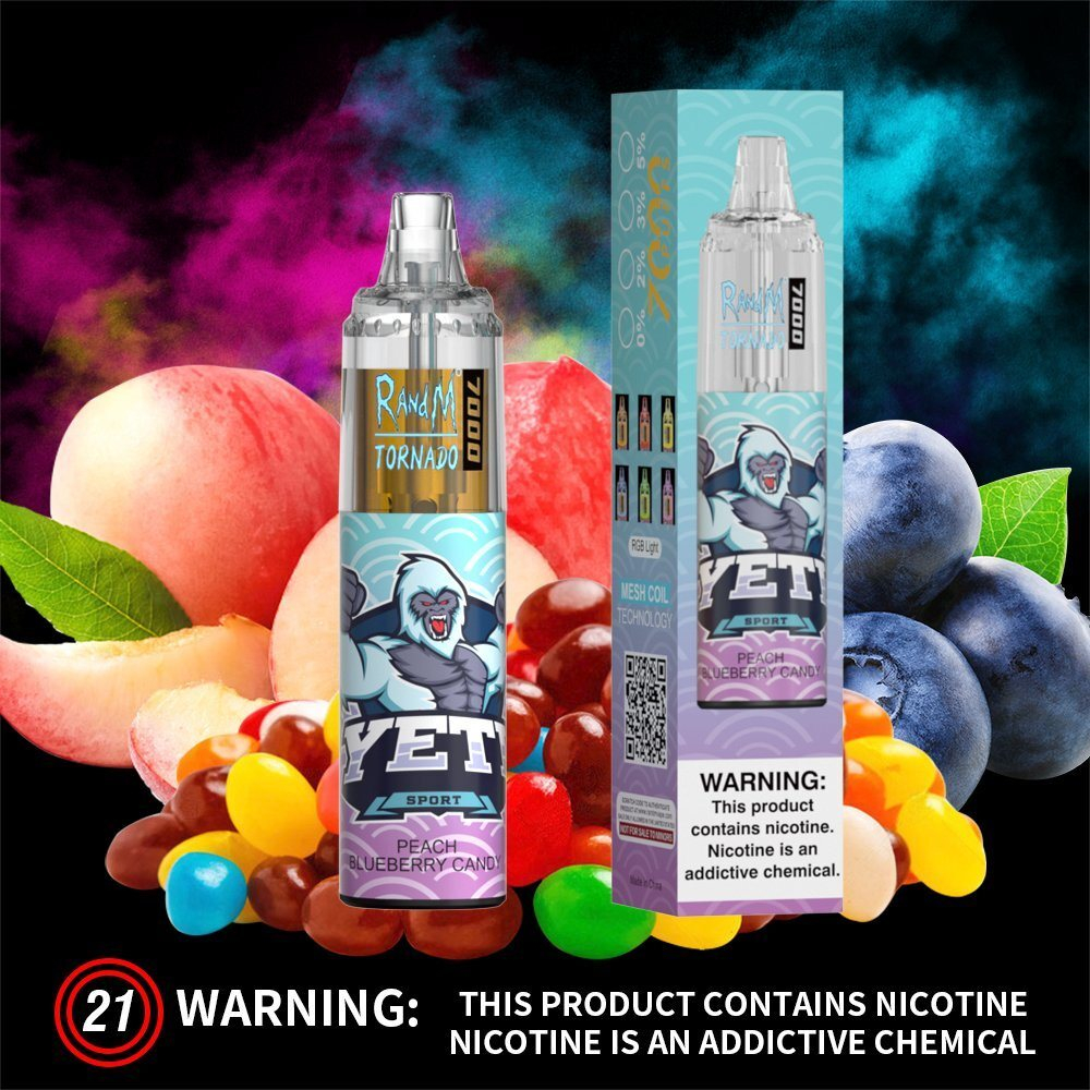 RandM Tornado 7000 Peach Blueberry Candy 5% nic
