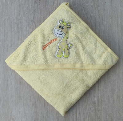 Рушник з капюшоном "Жирафеня" 75x80 см, махра ТМ "Ramel"