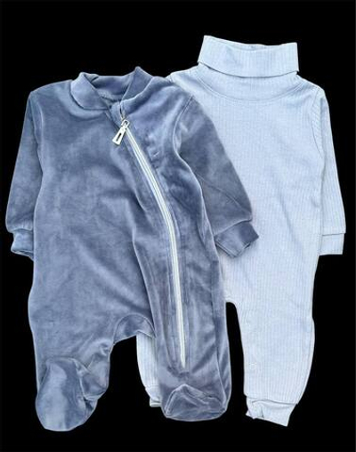 Набір одягу: ромпер, велюр на плюші і чоловічок, мустанг (74 см)