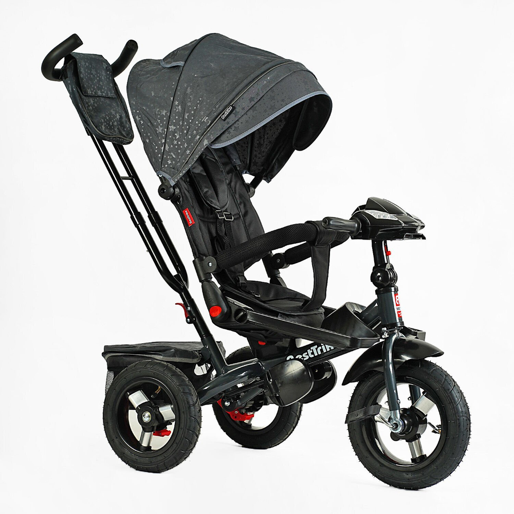 Дитячий триколісний велосипед Best Trike 6088 F надувні/фара, з USB, пультом, батьківською ручкою