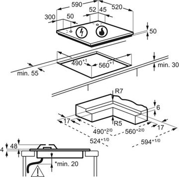 Варильна поверхня комбінована Electrolux KDI641723K