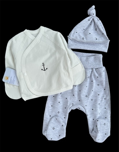 Комплект 3в1: льоля, повзунки, шапочка "Принт", інтерлок ТМ “Happy ТoТ” (56 см)