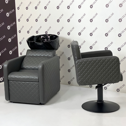 Комплект парикмахерской мебели Polo Premium Lux Black на диске