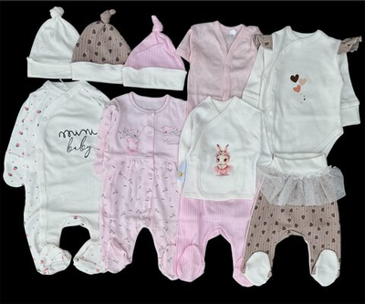 Гарний набір одягу для новонародженої дівчинки, якісний одяг для немовлят, літо, теплий демісезон (весна, осінь), зріст 56 см, бавовна