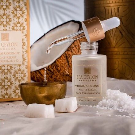 Масло для ночного восстановления и упругости кожи лица Королевский кокос 30 мл, SPA Ceylon