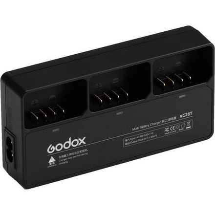 Зарядний пристрій Godox VC26T для 3х акумуляторів VB26