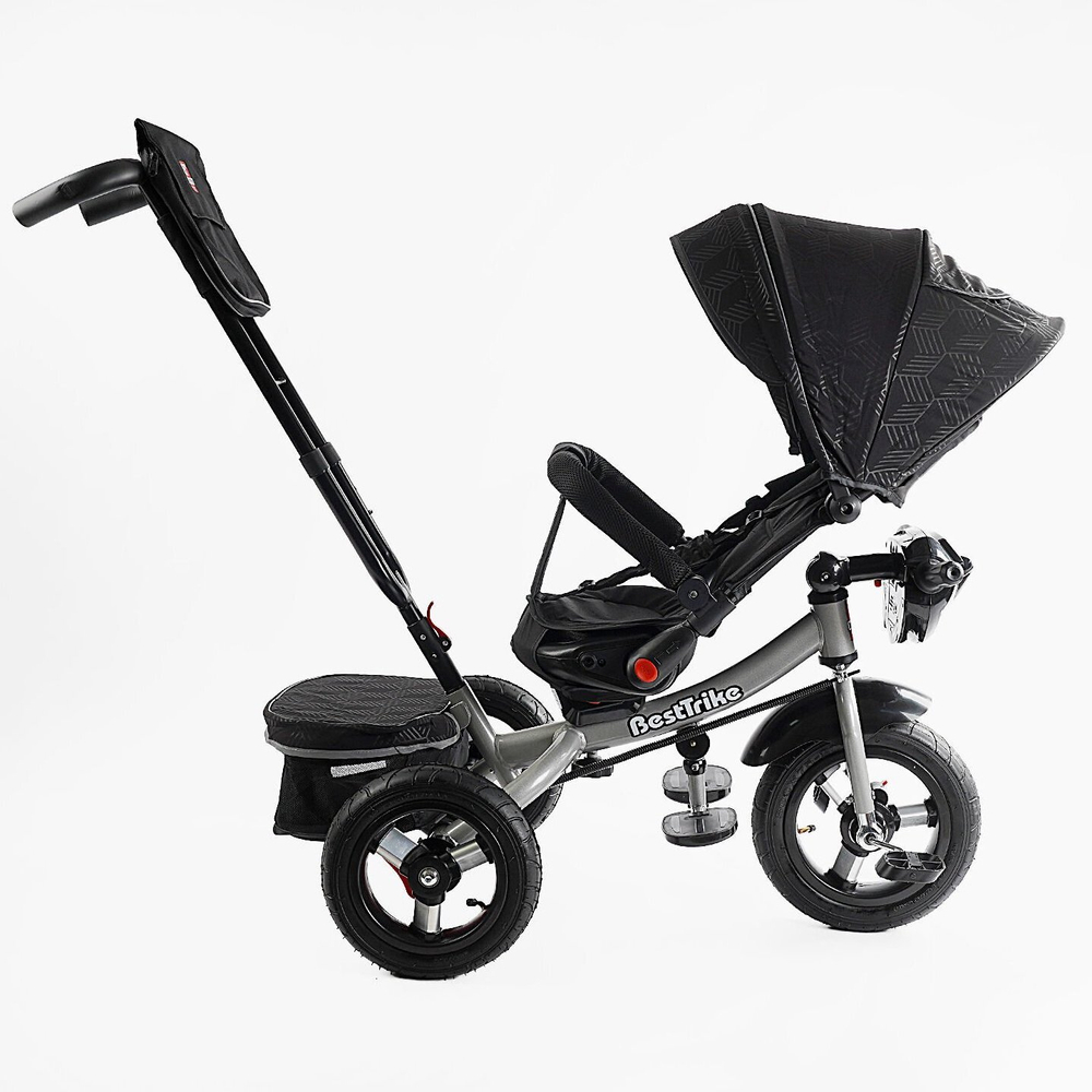 Дитячий триколісний велосипед Best Trike 6088 F надувні/фара, з USB, пультом, батьківською ручкою